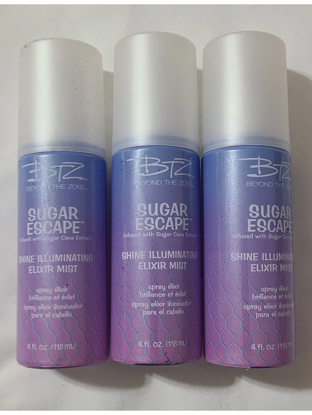 3pk BTZ Beyond the Zone  Sugar Escape Hair  Shine Illuminator Elixir Mist Spray